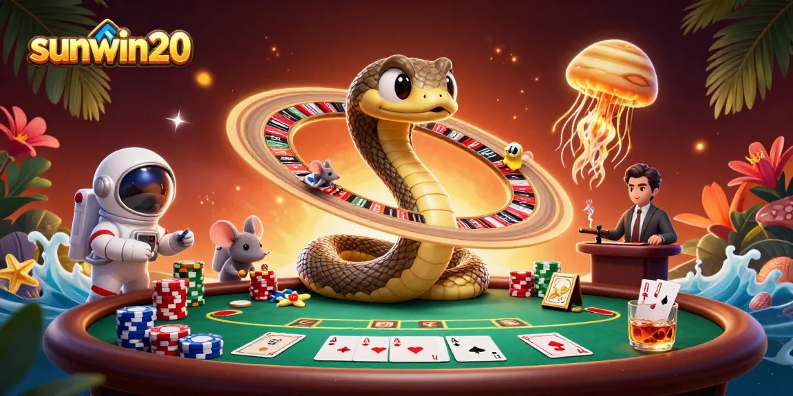 Experience thrilling gameplay action with sunwin20 in a vibrant 3D casino illustration.