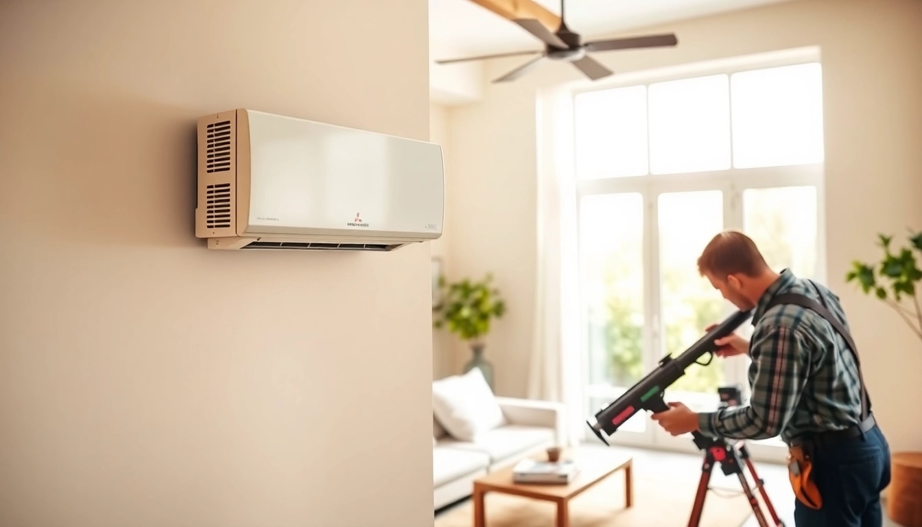 Install a Mitsubishi mini split AC in a modern home for ultimate comfort and efficiency.