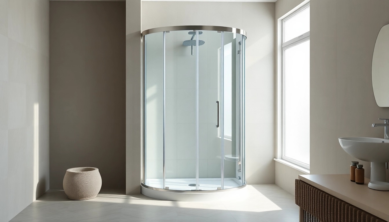 Schicke duschkabine 80x80 in modernem Badezimmer-Design mit eleganten Akzenten.