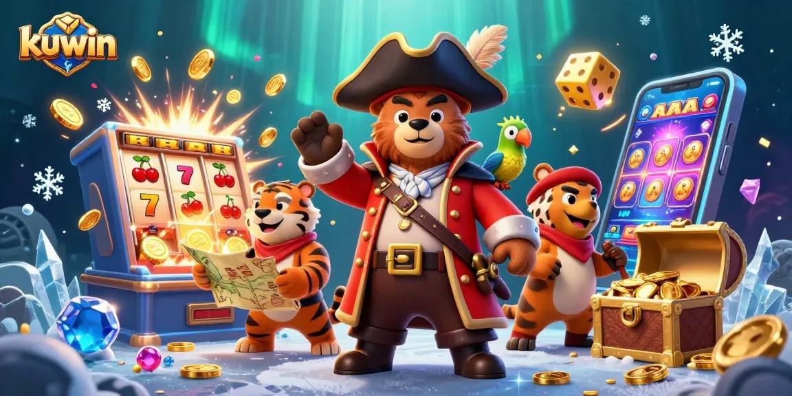 Kuwin players enjoy exciting wins at the jackpot slots amidst cheerful pirates.
