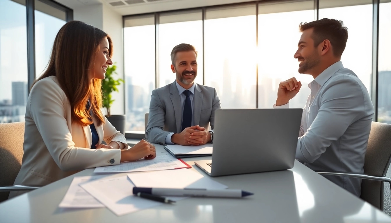 Engaging fiduciary financial advisor reston va consulting clients in a modern office setting.