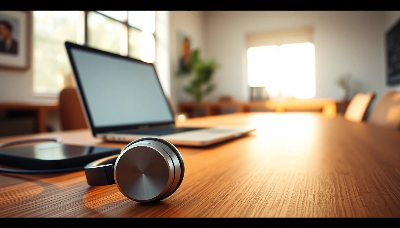 Experience the comfort of F1 Bone Conduction Headphones in a serene workspace.