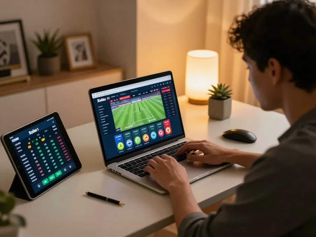Xoilac TV streaming live football while placing strategic bets at home