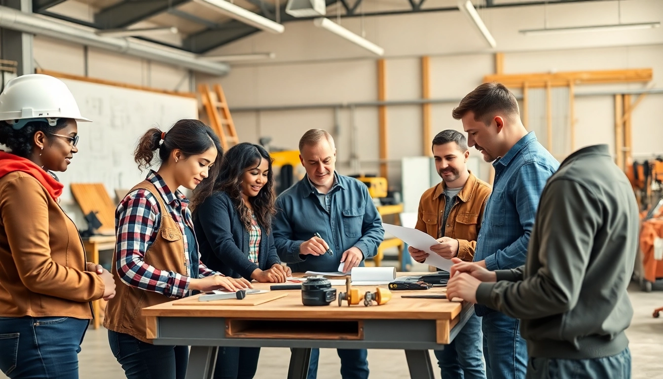 Enhancing construction workforce development through hands-on training and education in a workshop.