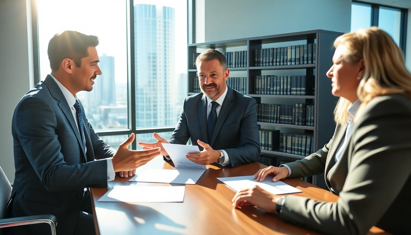 Engaging Clearwater truck accident lawyer consulting with a client in a modern office.