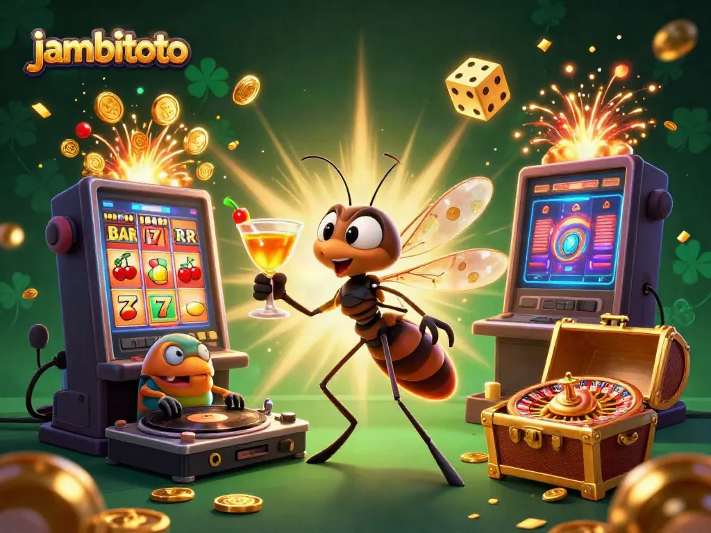Activate your winning streak at jambitoto with vibrant casino elements and characters.
