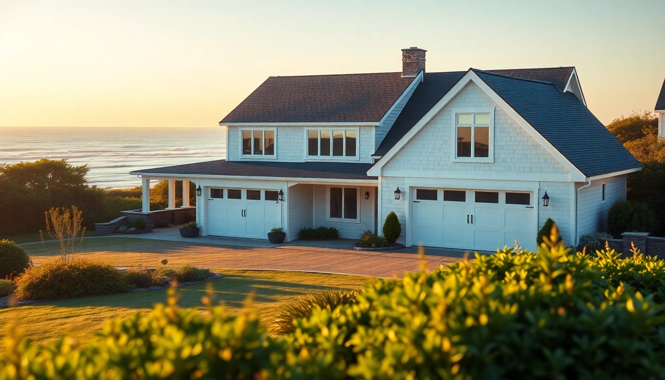 Cape Cod homes featuring a beautiful expansion and garage in a serene coastal setting.