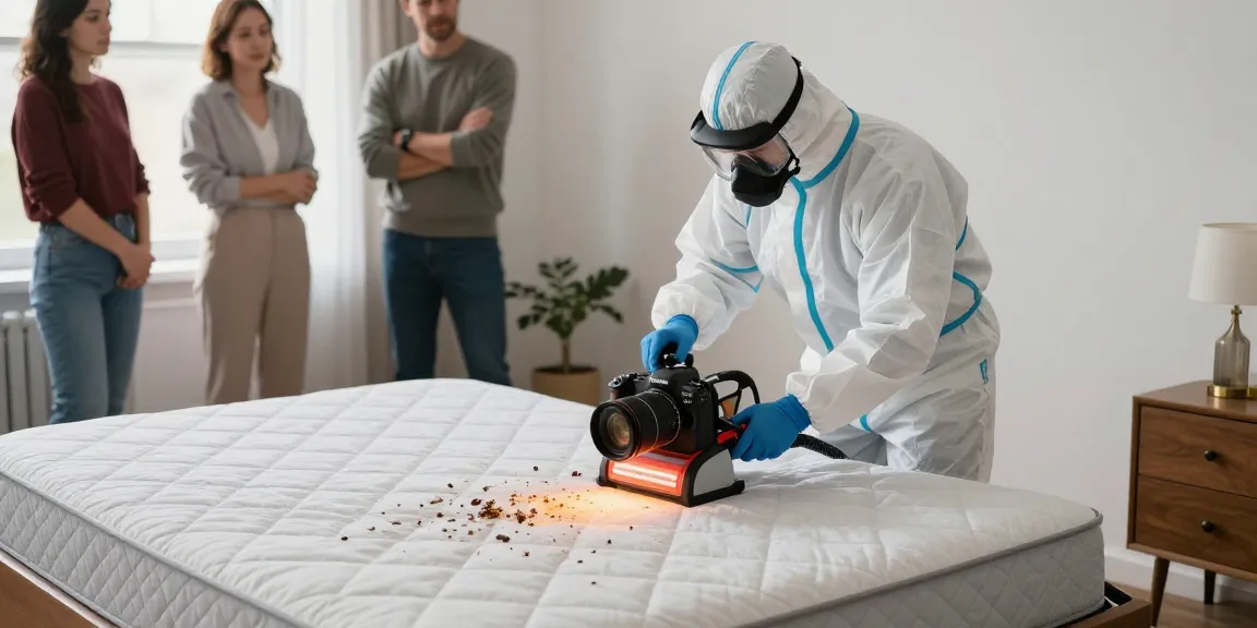 Bed bug heat treatment in a home setting by professional exterminators ensuring effective pest removal