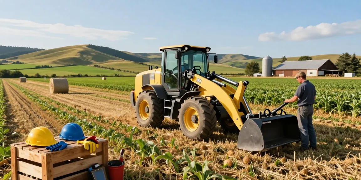 Efficient electric farm loader in action, showcasing the best farm electric loader for agricultural tasks.