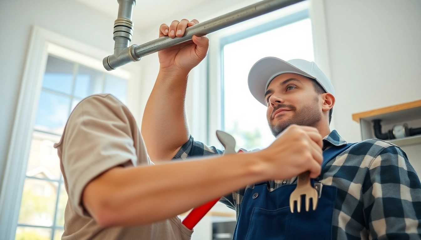 Plumber north shore fixing pipes in a residential setting with tools and natural light.