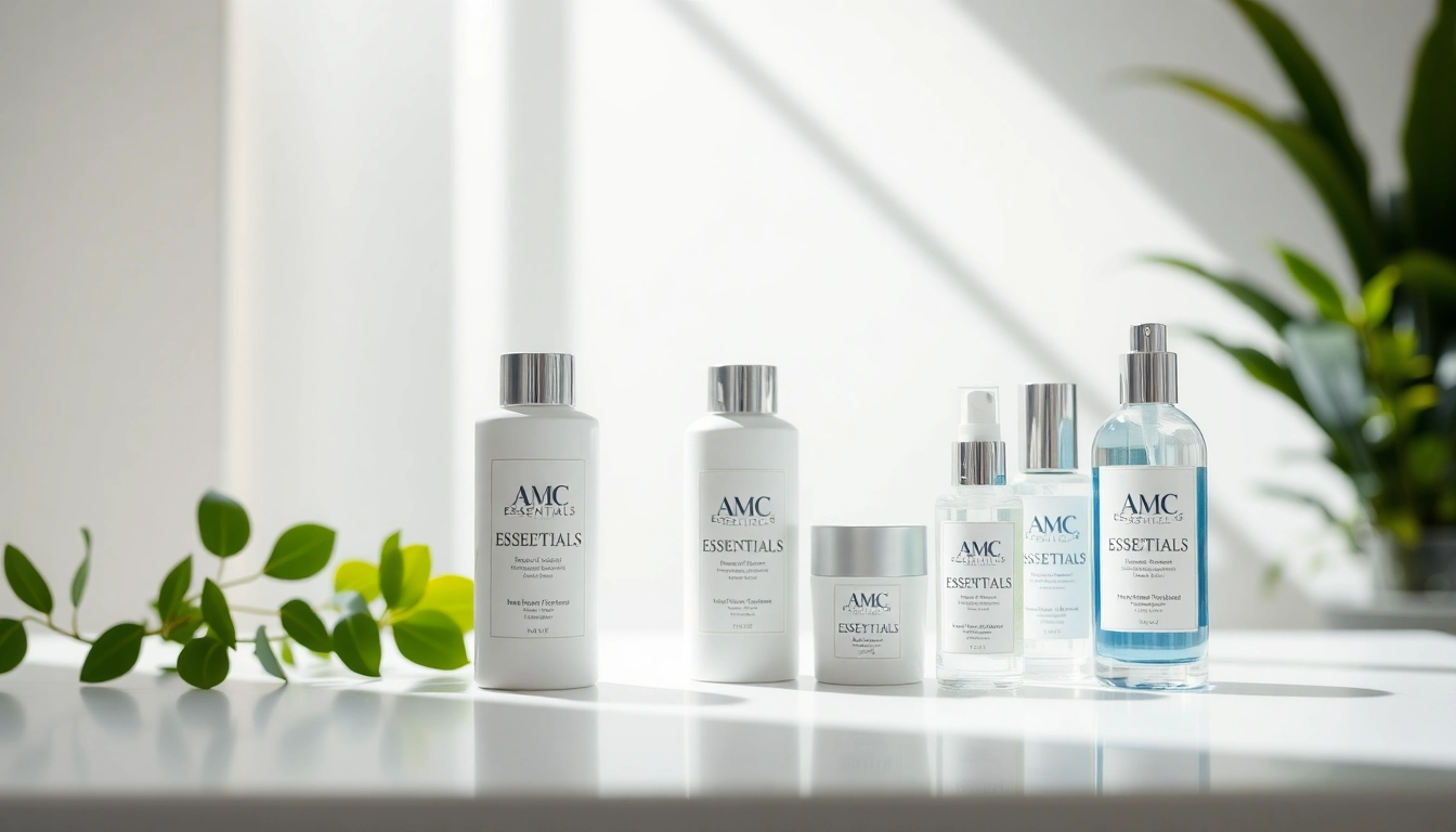 Showcasing AMC Essentials wellness products in a serene and bright environment, highlighting quality and innovation.