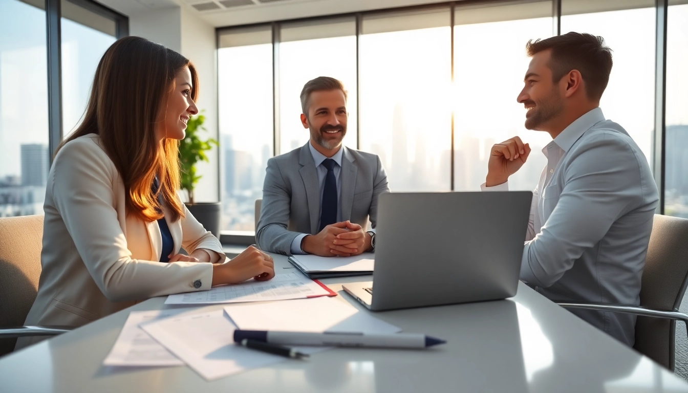 Engaging fiduciary financial advisor reston va consulting clients in a modern office setting.