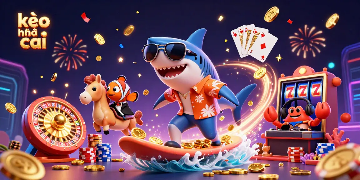 Engage with kèo nhà cái through exciting golden waves, vibrant characters, and casino elements