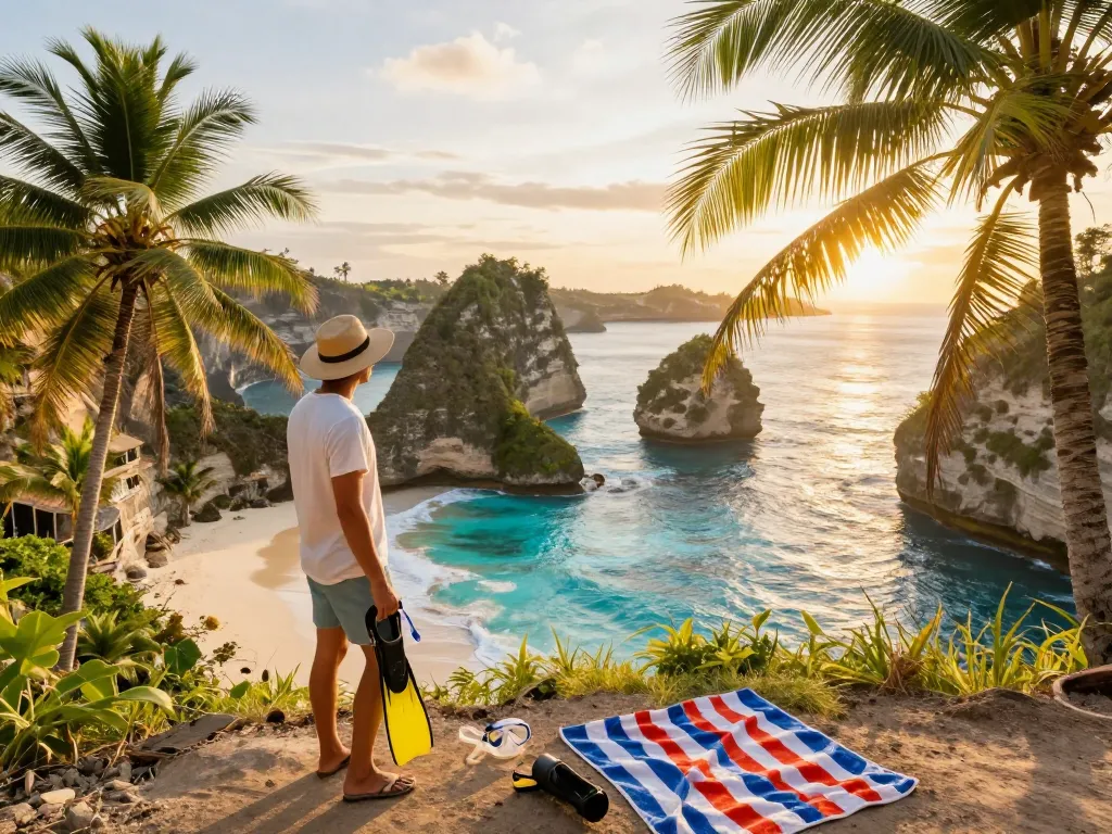 Experience the thrill of Bali's natural beauty as you book Bali tour packages for stunning adventures at Kelingking Beach.