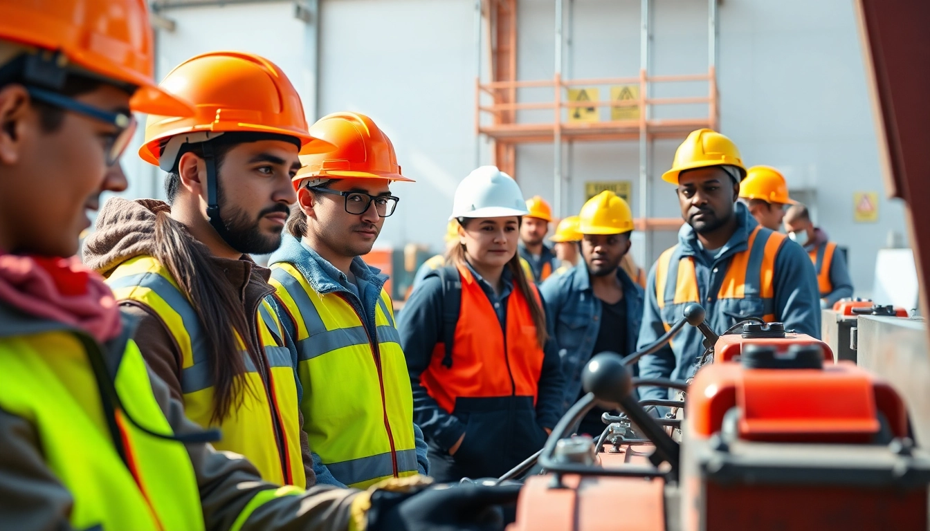 Engaged participants learning construction training in a vibrant workshop environment.