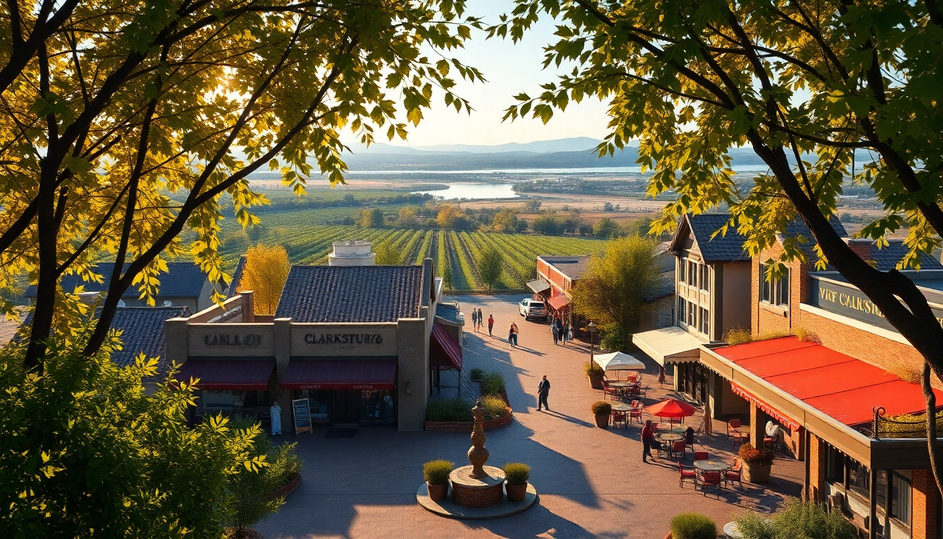 A captivating view of Clarksburg, California showcasing its vibrant town and natural scenery