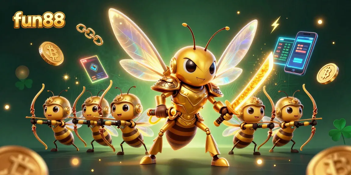 Engage in thrilling fun88 online gambling with a rich 3D casino atmosphere and golden characters.