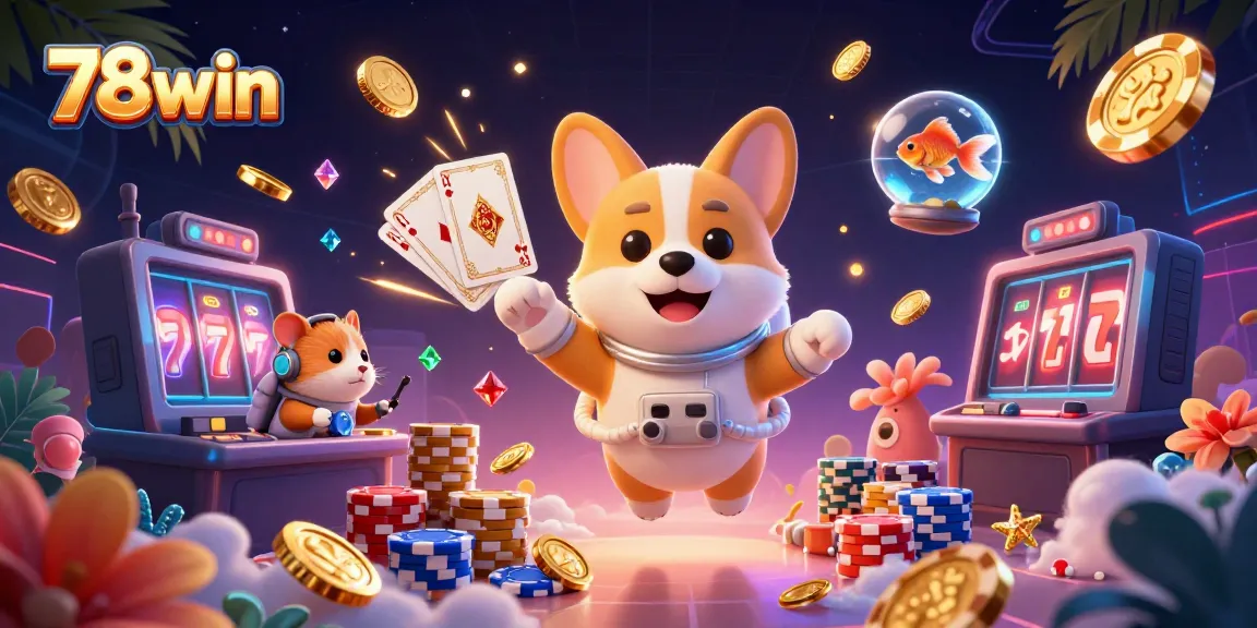 Experience winning moments at 78win with 3D characters immersed in a lively casino atmosphere.