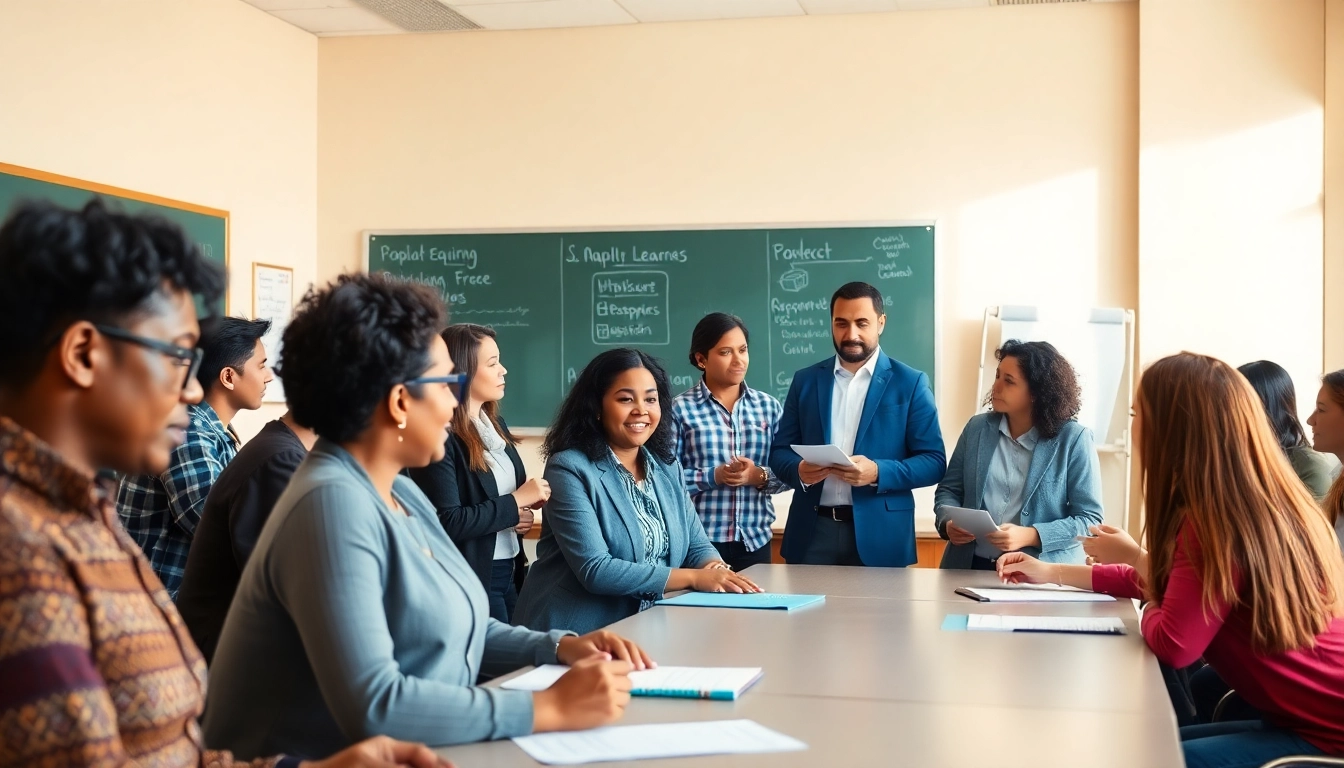 Engaged learners in a workforce education setting, illustrating collaboration and active learning.