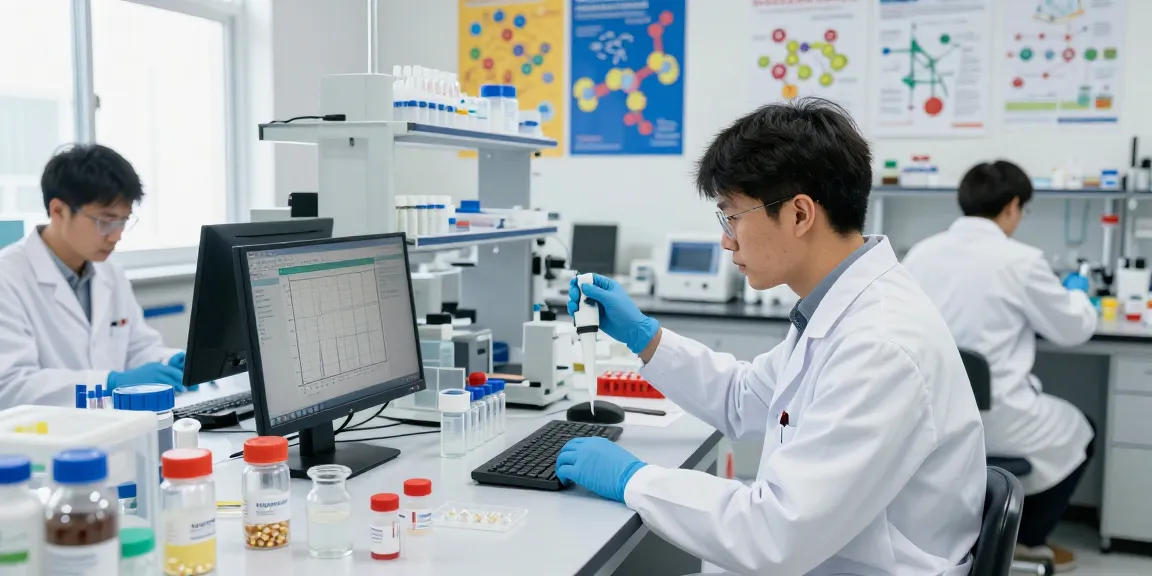 Researchers demonstrating quality control while preparing to buy peptides online in a modern lab.
