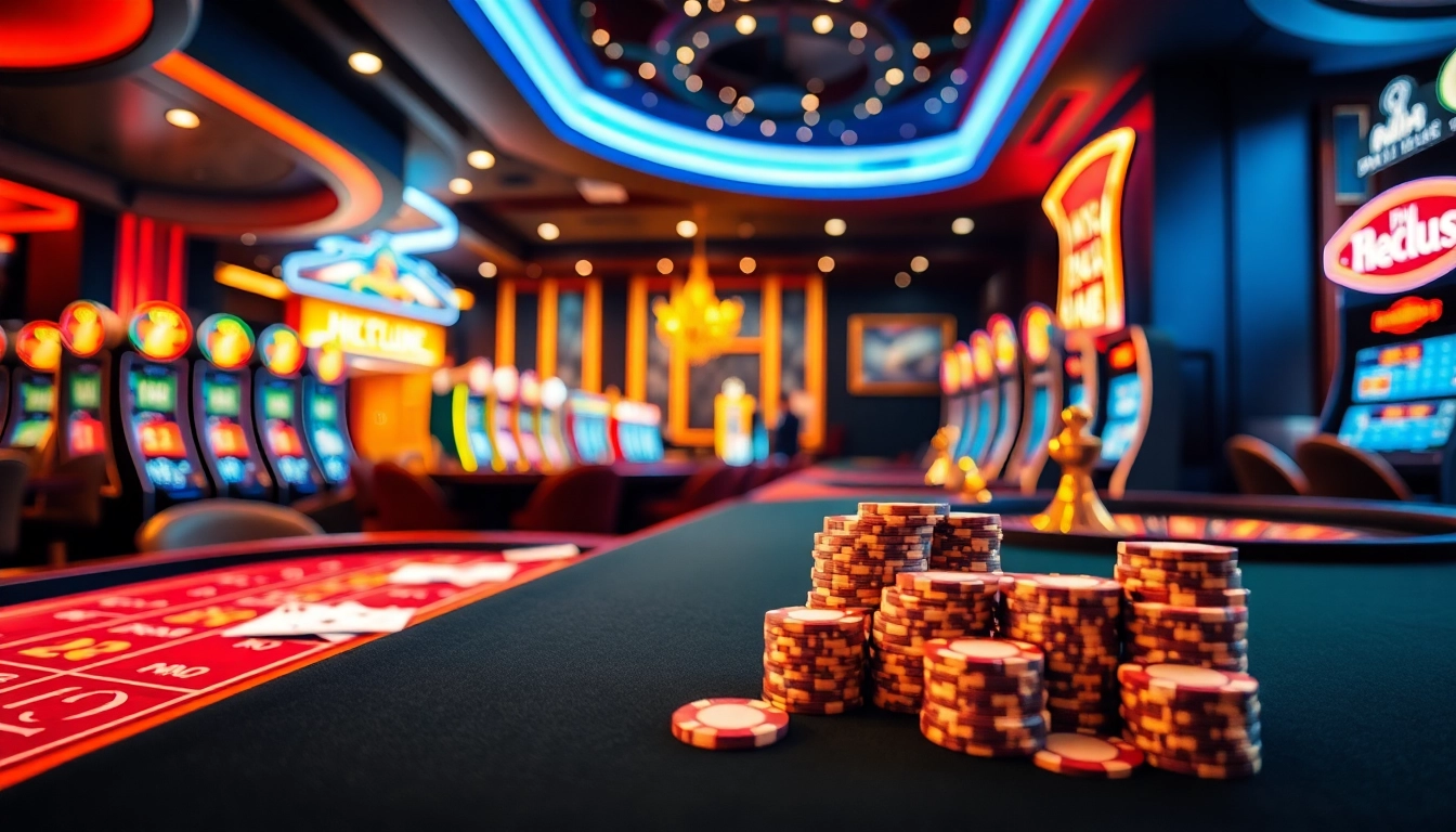 A dynamic image showcasing the cổng game đổi thưởng hitclub experience with vibrant casino elements.