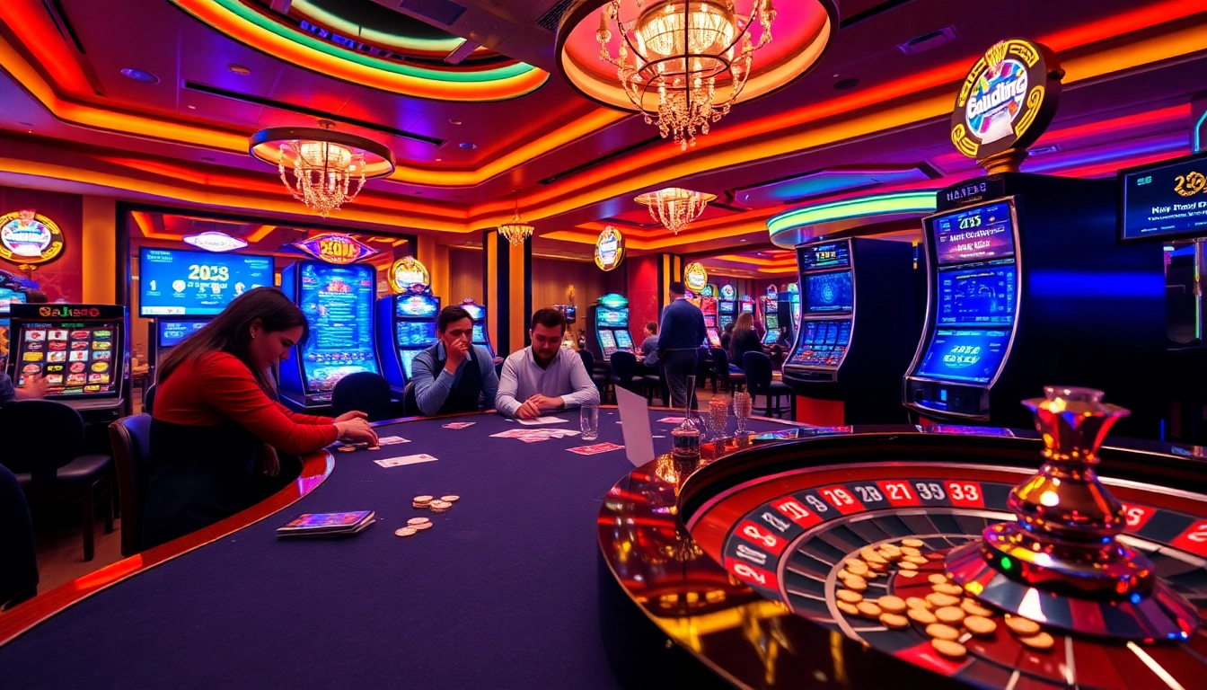 Experience the excitement of online betting at https://alo789club.net/ with a vibrant casino atmosphere showcasing table games and players in action.