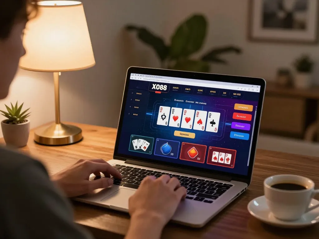 Player enjoying an immersive gaming experience on XO88 with vibrant online casino interface.