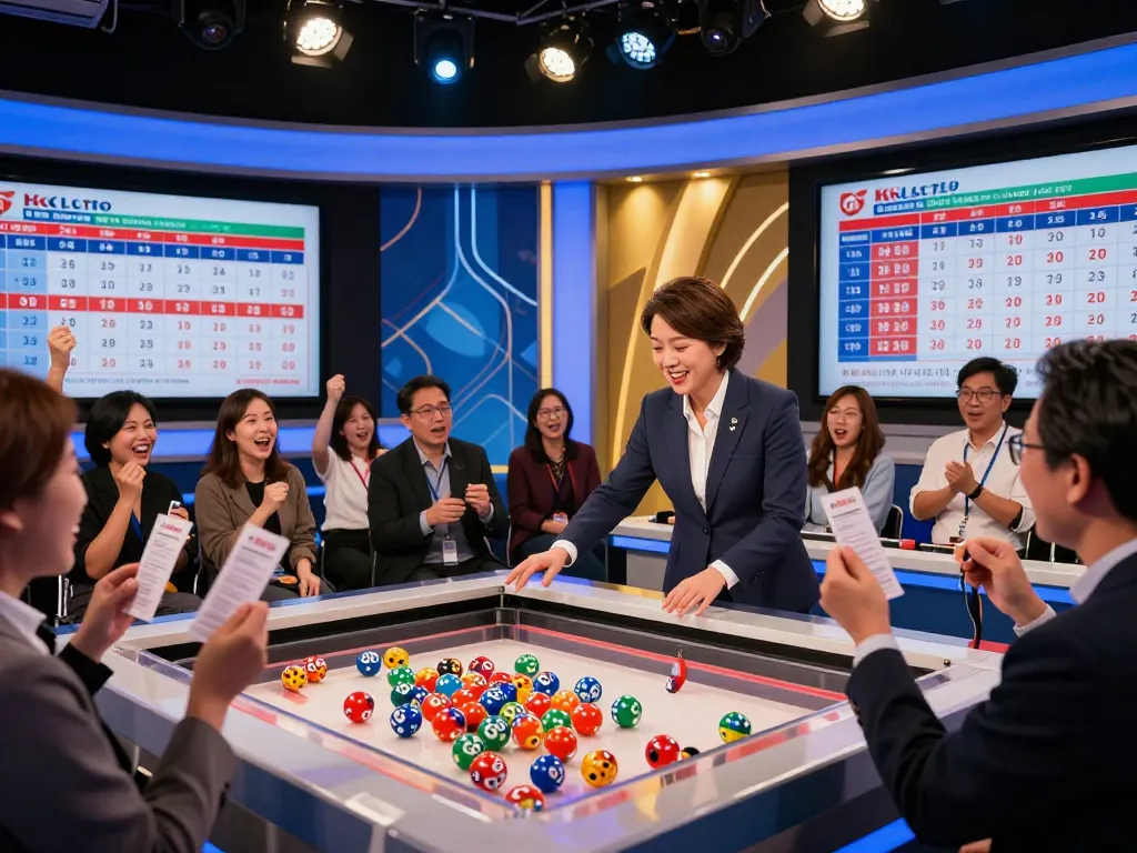 Undian HK Lotto langsung yang menarik dengan bola lotere berwarna-warni dan presenter yang menarik