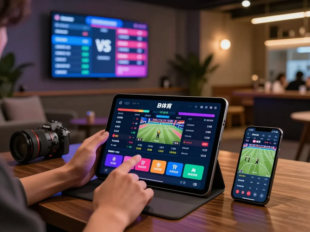 B体育 app engaging sports fan with live betting and statistics in a dynamic setting.