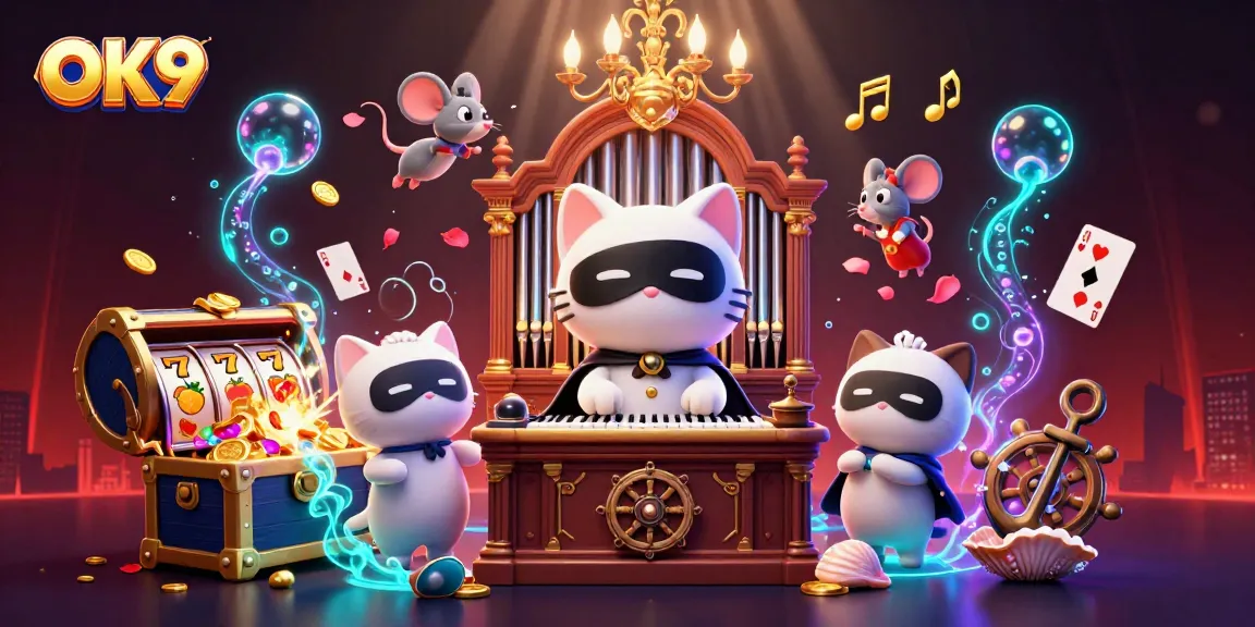 Join the excitement at OK9 with vibrant casino action featuring slots and magical characters.