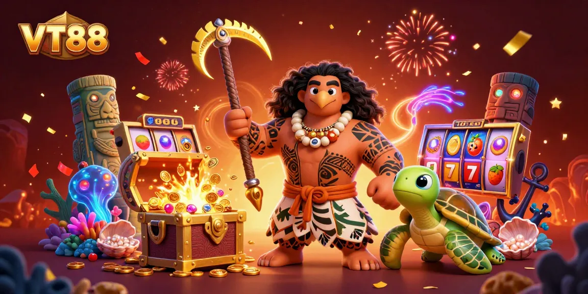 Spin the reels with VT88's vibrant casino atmosphere, golden treasures, and joyful characters.