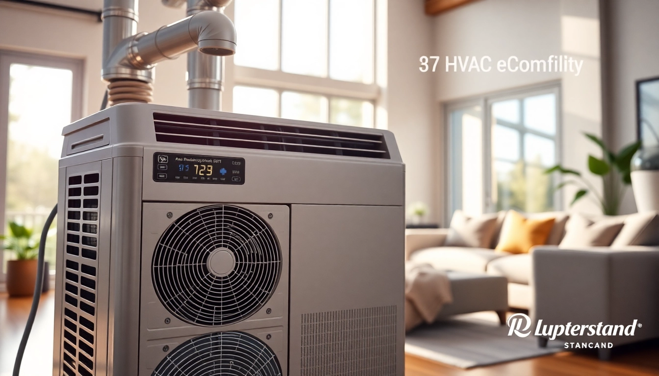 Showcasing an American Standard HVAC unit in a cozy living room, highlighting cooling efficiency and comfort. related image