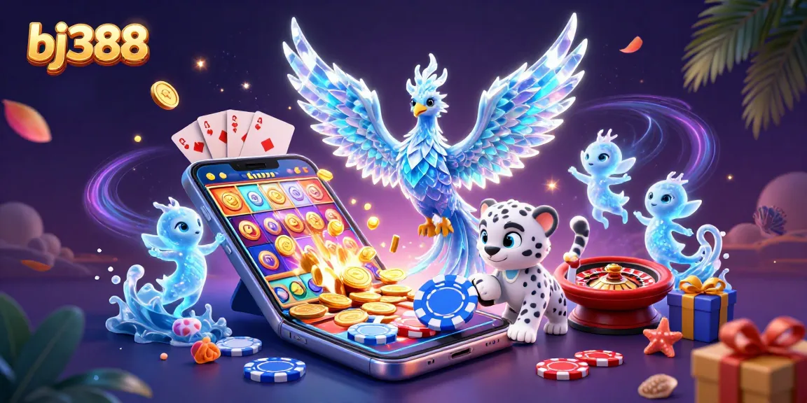 Engage with bj388's thrilling gaming experience featuring dynamic casino elements and captivating characters.