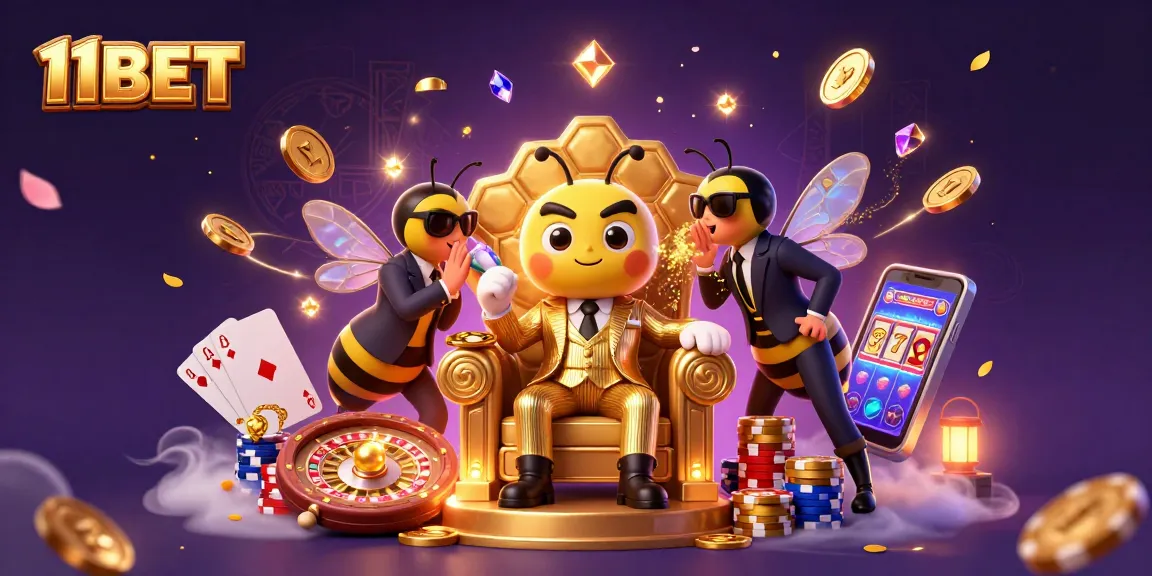 Win big with 11BET while enjoying a lively casino atmosphere filled with sparkling gems and gold coins.