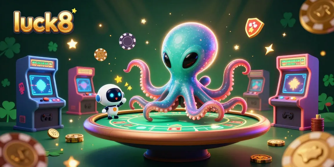 Engage in thrilling poker tactics at luck8 with an octopus dealer and vibrant game elements.