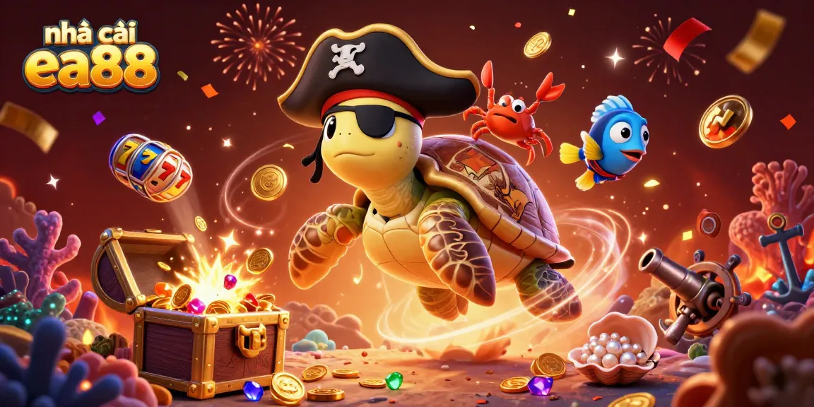 Join the adventure at nhà cái ea88 with 3D characters exploring treasure-filled underwater casino themes.