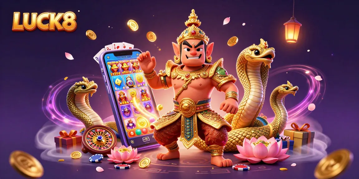 Experience the thrill of LUCK8 with vibrant slot games, golden creatures, and excitement!