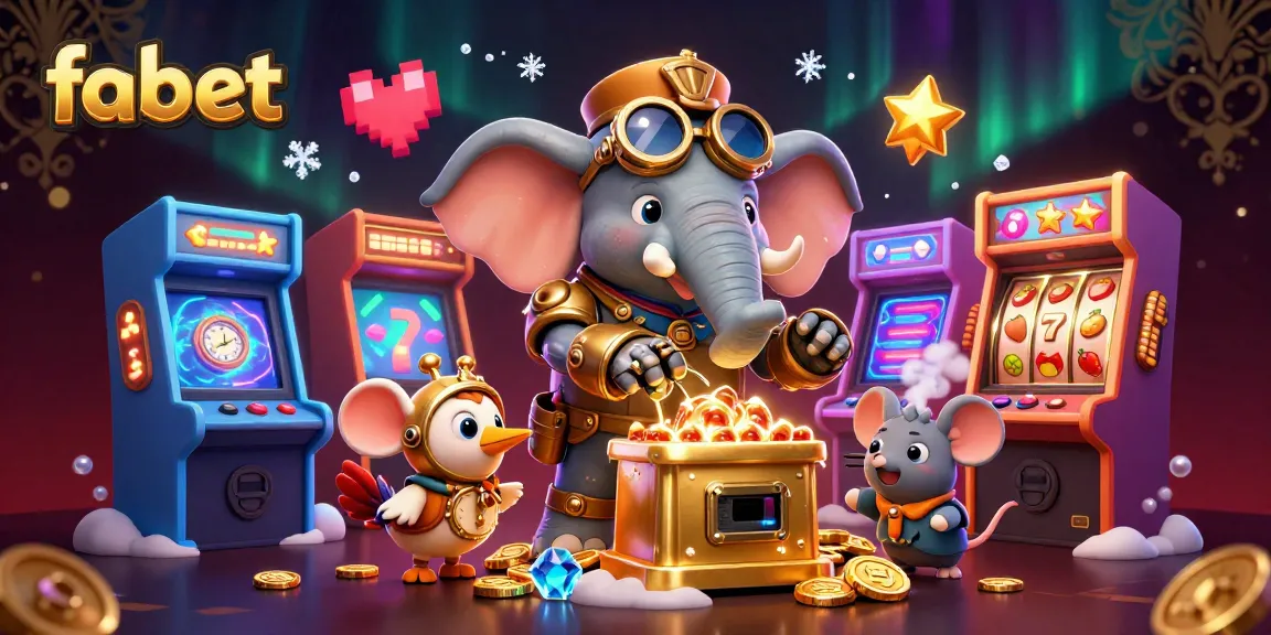 Engage with fabet's exciting slot machine scene featuring a steampunk elephant engineer.