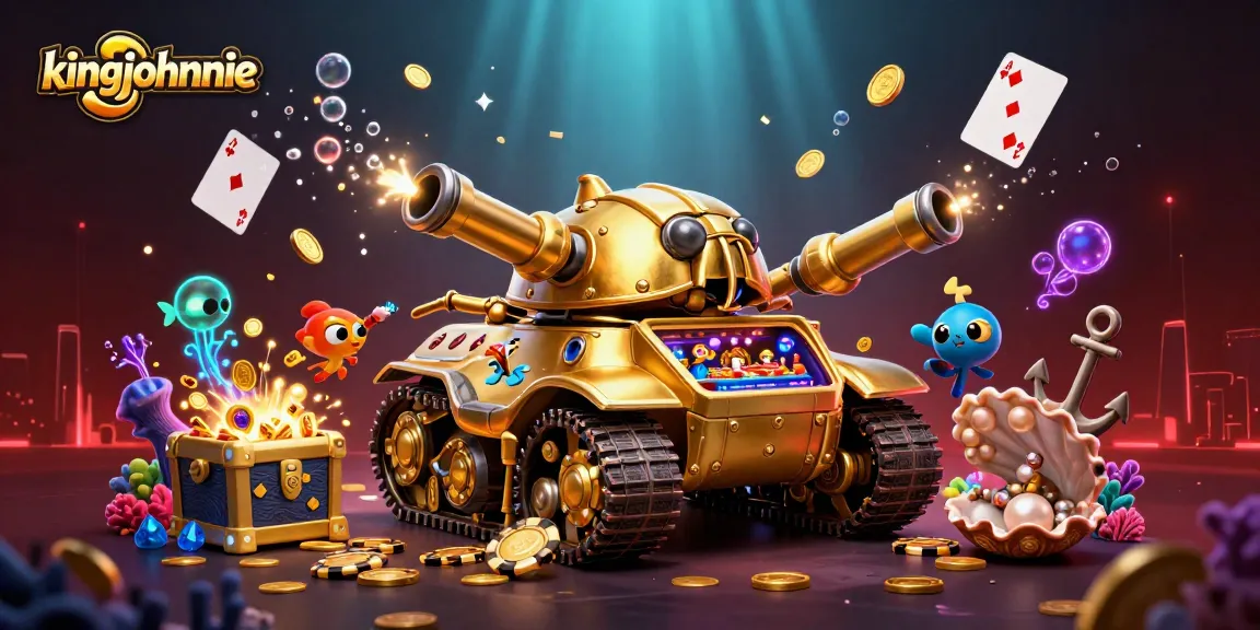 Experience thrilling gaming with kingjohnnie's unique golden beetle casino tank filled with treasures and excitement.