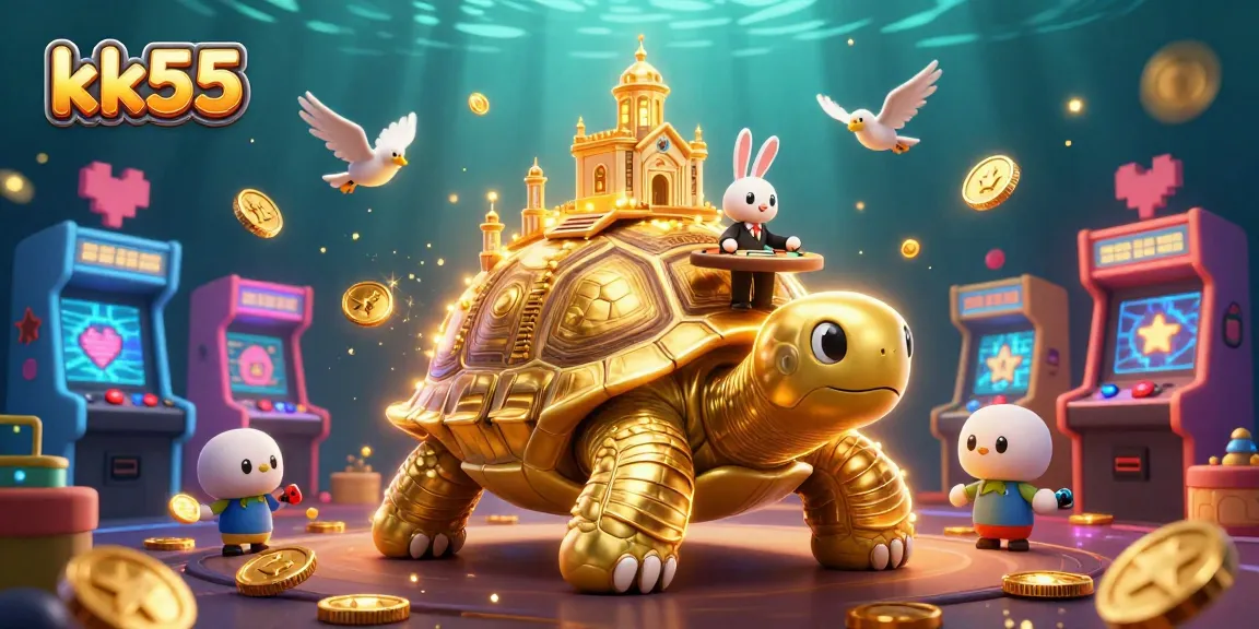 Engage with the vibrant kk55 gaming experience, featuring colorful casino elements and playful characters.